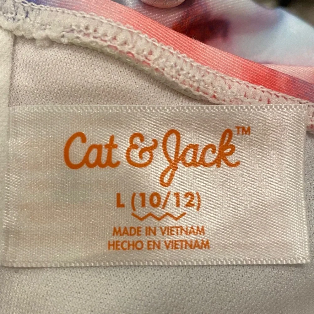 Cat & Jack Girls Tie Dye Bikini Top Size Large 10/12‎ UPF 50+